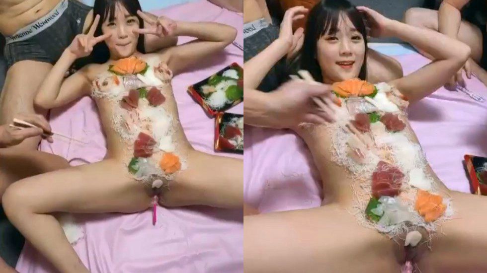 #主播_【东京探花】_00后小萝莉女体盛，蘸着淫水品尝大餐